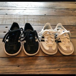 Kids 4K adidas samba sneakers.